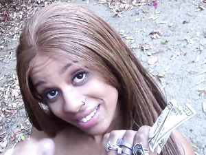 Slut Gets Cash To Enjoy His Dick Outdoors