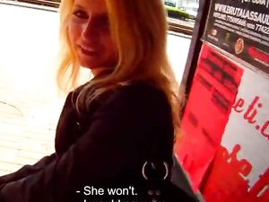 Paid To Flash Her Tits And Convinced To Fuck