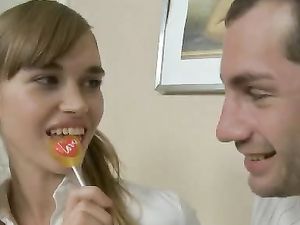 Hot Cock Ride Satisfies A Sexy Teenage Girl